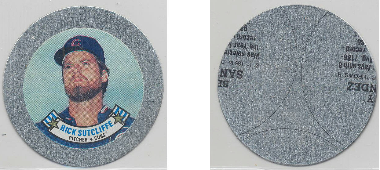 1988 Topps Baseball Coins Metal Proof Discs 057 Rick Sutcliffe